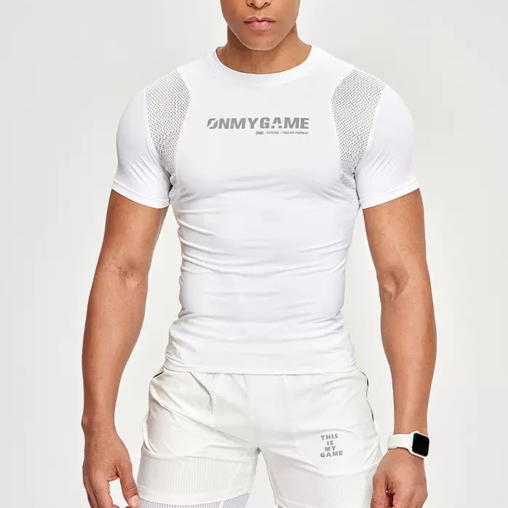NEW OMG Men's White ACTIVE Short Sleeve Tee